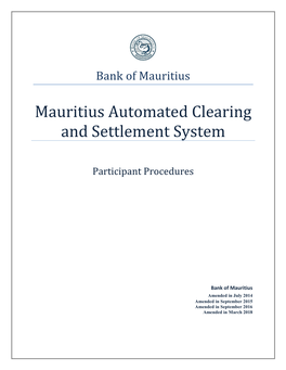 Mauritius Automated Clearing and Settlement System