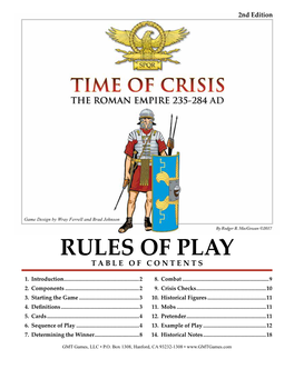 Rules of Play T a B L E O F C O N T E N T S