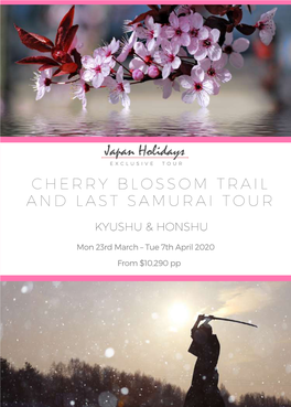 Cherry Blossom Trail and Last Samurai Tour Kyushu & Honshu 2020