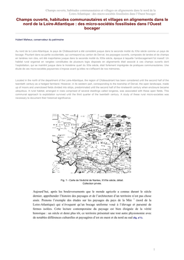 Champs Ouverts, Habitudes Communautaires Et Villages En Alignements Dans Le Nord De La Loire-Atlantique