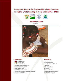 Integrated Support for Sustainable School Canteens and Early Grade Reading in Ivory Coast (2016–2020)