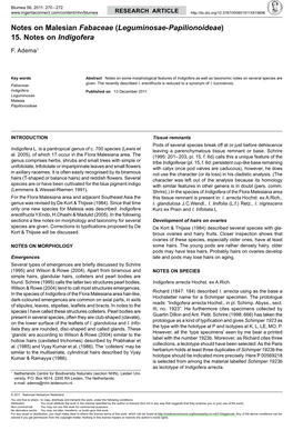 Notes on Malesian <I>Fabaceae</I>