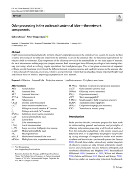 Odor Processing in the Cockroach Antennal Lobe—The Network Components