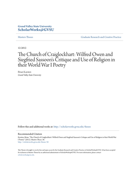 Wilfred Owen and Siegfried Sassoon's Critique and Use of Religion In