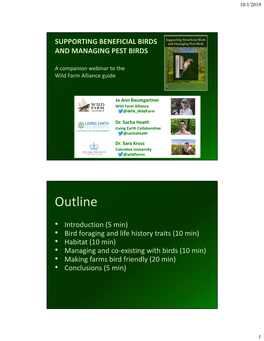 Supporting Beneficial Birds and Managing Pest Birds