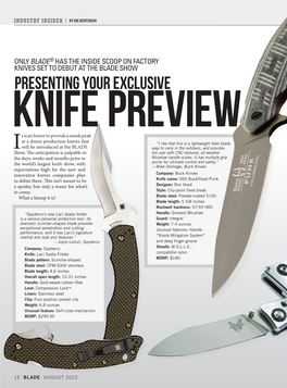 Only BLADE® Has the Inside Scoop on Factory Knives Set to Debut at the Blade Show