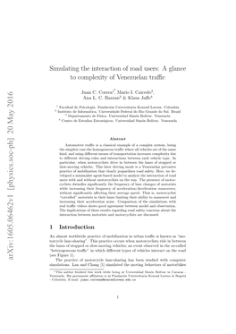 Simulating the Interaction of Road Users: a Glance to Complexity of Venezuelan Traﬃc