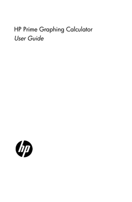 HP Prime Graphing Calculator User Guide Edition1 Part Number NW280-2001