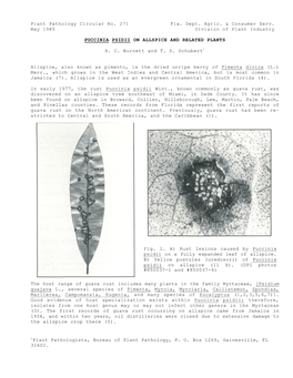 Plant Pathology Circular No. 271 Fla. Dept. Agric. & Consumer Serv. May