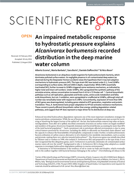 An Impaired Metabolic Response to Hydrostatic Pressure Explains