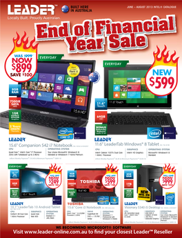 INTEL® CATALOGUE in AUSTRALIA End of Financial Year Sale $ WAS 999 EVERYDAY NOW $ EVERYDAY PRO UD LY 899 B $ U