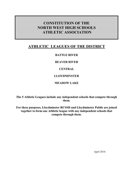 Constitution of the North West High Schools Athletic Association