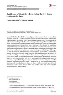 Significance of Directivity Effects During the 2011 Lorca