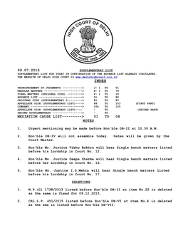 09.07.2015 Mediation Cause List