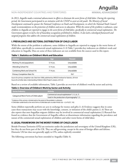 Anguilla NON-INDEPENDENT COUNTRIES and TERRITORIES MINIMAL ADVANCEMENT