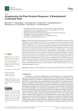 Acupuncture for Poor Ovarian Response: a Randomized Controlled Trial