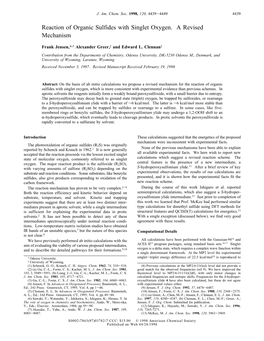 Reaction of Organic Sulfides with Singlet Oxygen. a Revised Mechanism