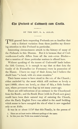 By the Rev. G. A. Allan