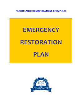 Emergency Restoration Plan