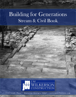 Building for Generations Stream & Civil Book Table of Contents
