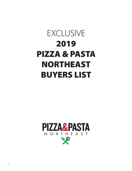 Exclusive 2019 Pizza & Pasta Northeast Buyers List