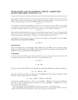 Ordinary Least Squares and Blue 1