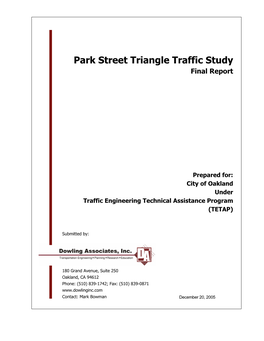 Park Street Triangle Traffic Study Final Report