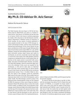 My Ph.D. CO-Advisor Dr. Aziz Sancar