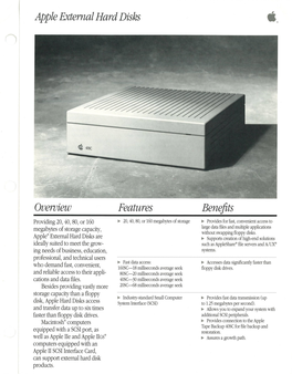 Apple External Hard Disks 20SC 40SC 80SC 160SC Brochure (Feb