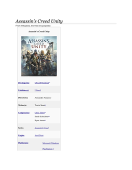 Assassin's Creed Unity from Wikipedia, the Free Encyclopedia
