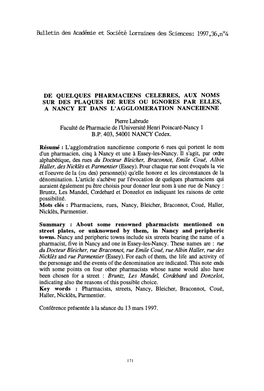 1997,36,N°4 DE QUELQUES PHARMACIENS CELEBRES, AUX