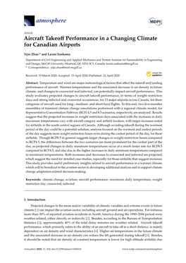 Aircraft Takeoff Performance in a Changing Climate For