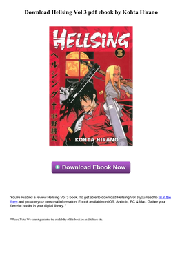 Download Hellsing Vol 3 Pdf Book by Kohta Hirano