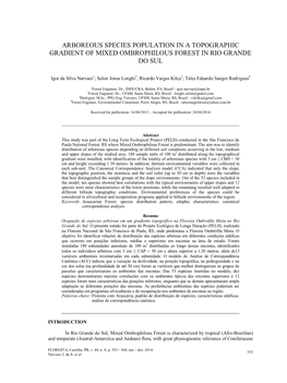 Arboreous Species Population in a Topographic Gradient of Mixed Ombrophilous Forest in Rio Grande Do Sul