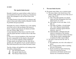 8/18 the Apostle Judas Iscariot Benedict Arnald Was a Great Military Soldier, but He Is Not Remembered for This, He Is Known