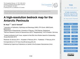A High-Resolution Bedrock Map for the Antarctic Peninsula