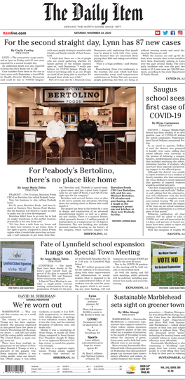 For the Second Straight Day, Lynn Has 87 New Cases for Peabody's