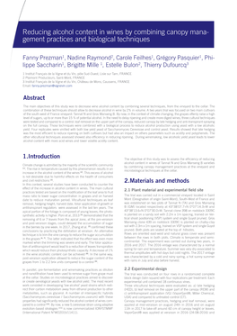 Reducing Alcohol Content in Wines by Combining Canopy Mana- Gement Practices and Biological Techniques