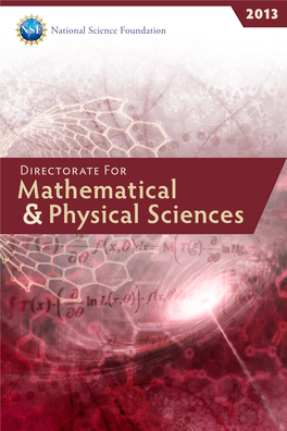 NSF Directorate for Mathematical & Physical Sciences 2013 Programs