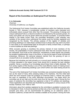 Report of the Committee on Subtropical Fruit Varieties