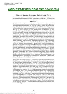 Middle East Geologic Time Scale 2010