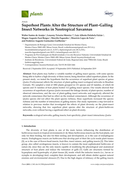 Superhost Plants Alter the Structure of Plant–Galling Insect Networks in Neotropical Savannas