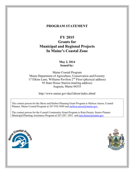 FY12 Competitive Coastal Land Use Grants