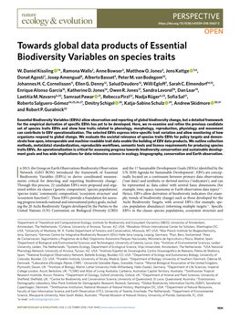 Towards Global Data Products of Essential Biodiversity Variables on Species Traits