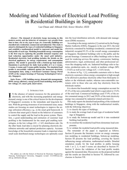 Modeling and Validation of Electrical Load Profiling in Residential Buildings in Singapore