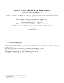 Measuring the Neutral Pion Polarizability Proposal Submitted to PAC 48