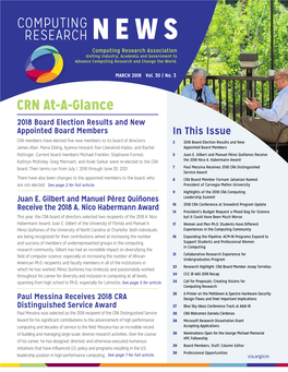 COMPUTING RESEARCH NEWS CRN At-A-Glance
