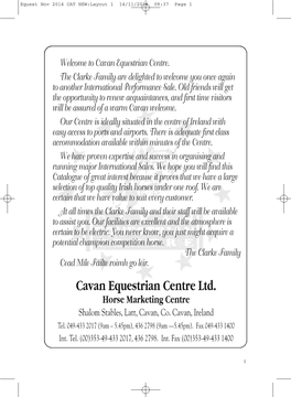 Cavan Equestrian Centre Ltd. Horse Marketing Centre Shalom Stables, Latt, Cavan, Co