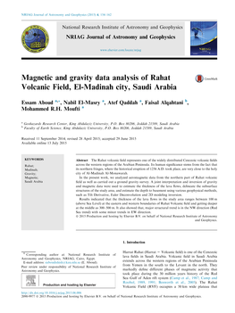 Magnetic and Gravity Data Analysis of Rahat Volcanic Field, El-Madinah City, Saudi Arabia