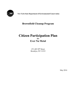 Citizen Participation Plan For